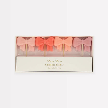 Pink Bow Candles | Pack of 4