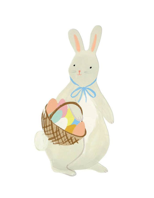 Meri Meri Bunny With Basket Plates( x8) - partyalacarte.co.in