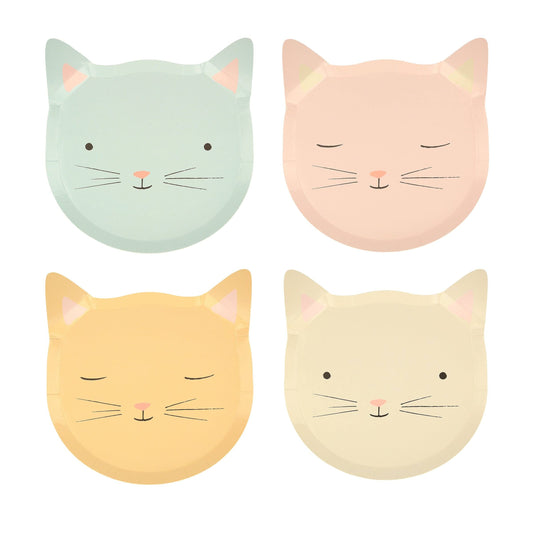 Meri Meri Cute Kitten Plates(x8) - partyalacarte.co.in