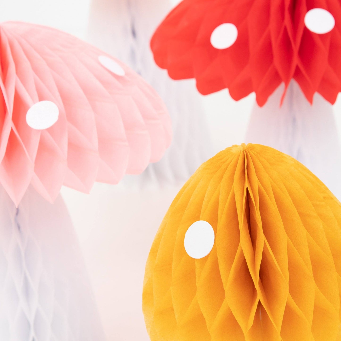 Meri Meri Honeycomb Mushroom Decorations(x10) - partyalacarte.co.in