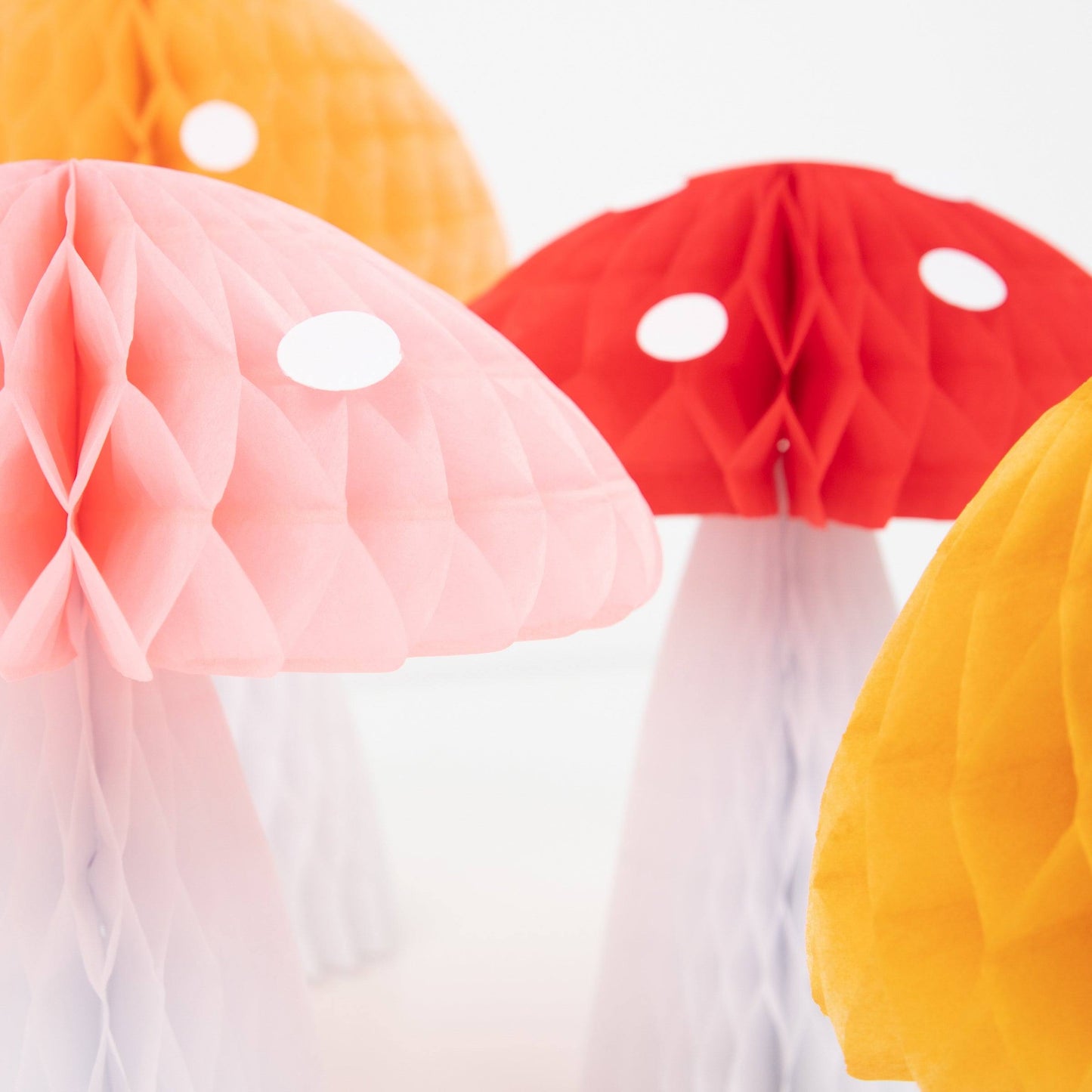 Meri Meri Honeycomb Mushroom Decorations(x10) - partyalacarte.co.in