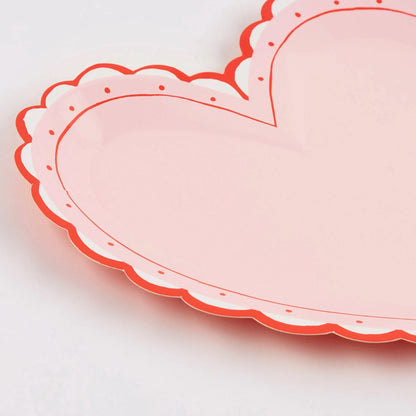 Meri Meri Lacy Heart Large Plates(x8) - partyalacarte.co.in