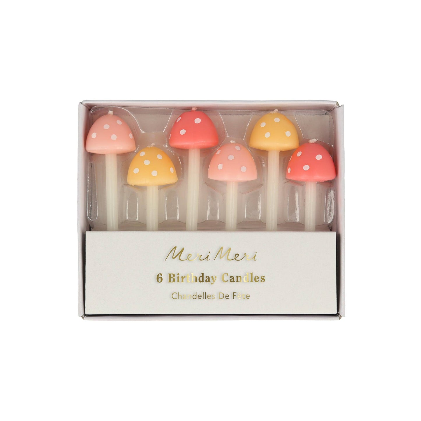 Meri Meri Mushroom Birthday Candles(x6) - partyalacarte.co.in